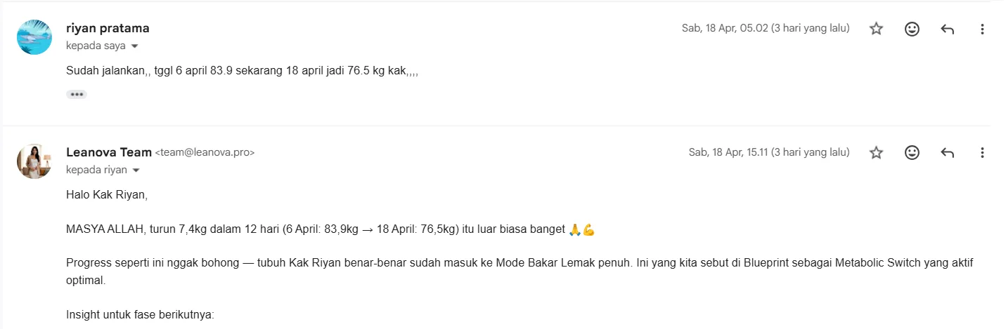 Riyan Pratama - turun 7,4 kg dalam 12 hari