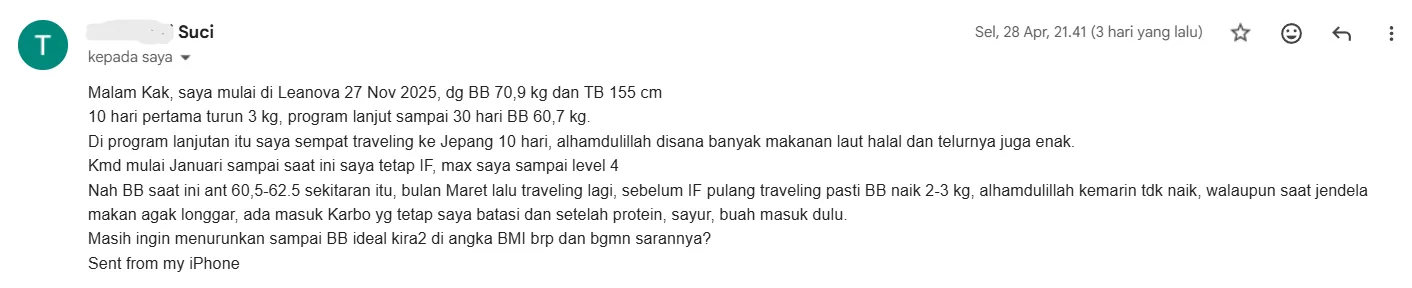 Tri Suci: 70.9 kg to 60.5 kg, traveled to Japan, still maintained